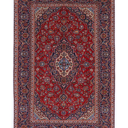 Kashan 7' 10" X 11' 6" Hand Knotted Wool Rug 7' 10" X 11' 6" (239 X 351) / Red / Wool