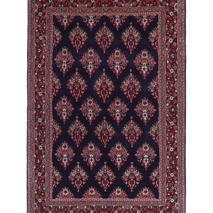 Kashan 4' 4" X 6' 9" Hand Knotted Wool Rug 4' 4" X 6' 9" (132 X 206) / Blue / Wool
