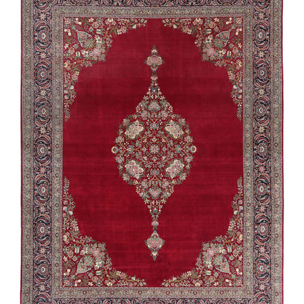 Kashan 10' 5" X 14' 0" Hand Knotted Wool Rug 10' 5" X 14' 0" (318 X 427) / Red / Wool