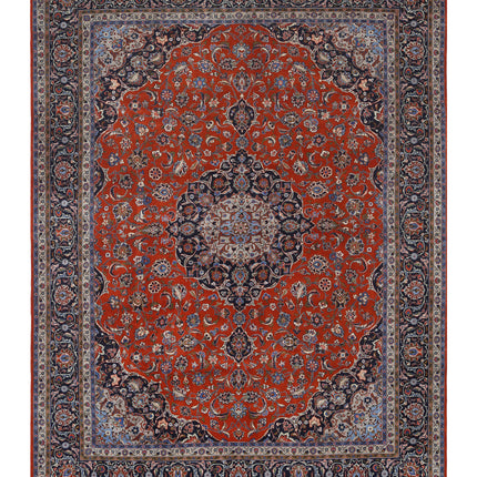 Kashan 9' 8" X 12' 10" Hand Knotted Wool Rug 9' 8" X 12' 10" (295 X 391) / Rust / Wool