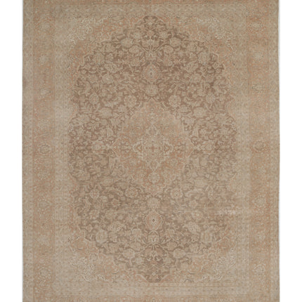 Kashan 9' 5" X 13' 3" Hand Knotted Wool Rug 9' 5" X 13' 3" (287 X 404) / Brown / Wool