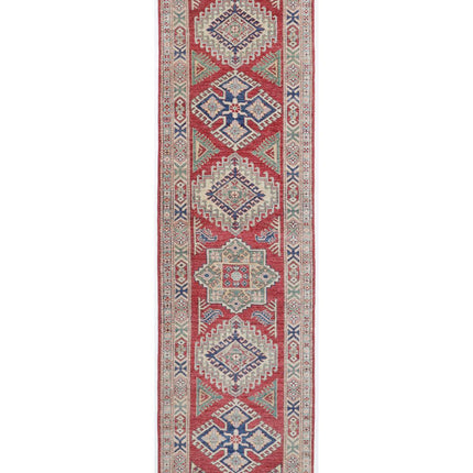 Kazak 2' 3" X 8' 6" Hand Knotted Wool Rug 2' 3" X 8' 6" (69 X 259) / Red / Wool