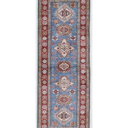 Kazak 2' 1" X 5' 8" Hand Knotted Wool Rug 2' 1" X 5' 8" (63 X 173) / Blue / Wool