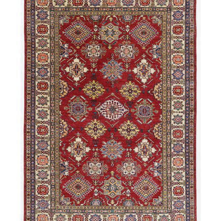 Kazak 5' 9" X 8' 7" Hand Knotted Wool Rug 5' 9" X 8' 7" (175 X 262) / Red / Wool
