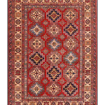 Kazak 5' 6" X 7' 9" Hand Knotted Wool Rug 5' 6" X 7' 9" (168 X 236) / Red / Wool