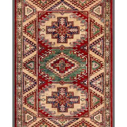 Kazak 3' 0" X 4' 6" Hand Knotted Wool Rug 3' 0" X 4' 6" (91 X 137) / Red / Wool