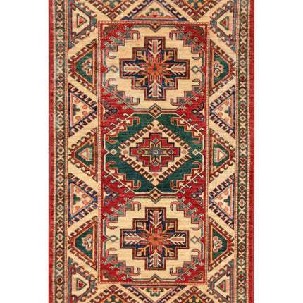 Kazak 2' 11" X 4' 11" Hand Knotted Wool Rug 2' 11" X 4' 11" (89 X 150) / Red / Wool