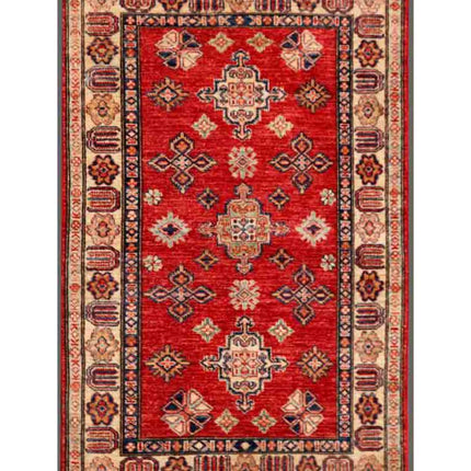 Kazak 3' 4" X 5' 2" Hand Knotted Wool Rug 3' 4" X 5' 2" (101 X 158) / Red / Wool