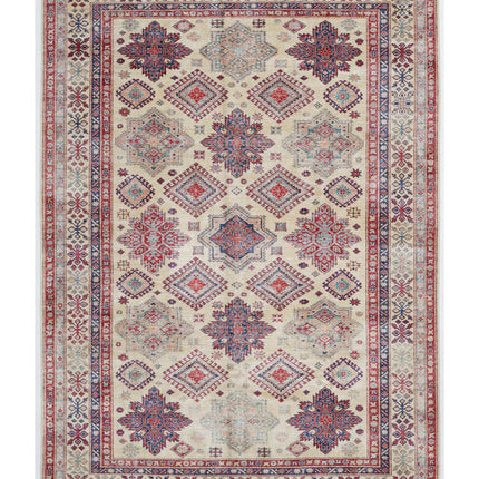 Kazak 6' 9" X 9' 5" Hand Knotted Wool Rug 6' 9" X 9' 5" (206 X 287) / Ivory / Wool