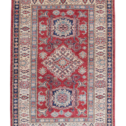 Kazak 2' 8" X 3' 10" Hand Knotted Wool Rug 2' 8" X 3' 10" (81 X 117) / Red / Wool