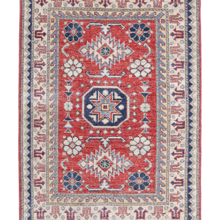 Kazak 2' 7" X 3' 9" Hand Knotted Wool Rug 2' 7" X 3' 9" (79 X 114) / Red / Wool