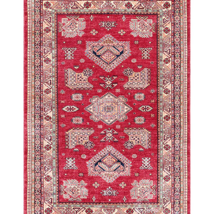 Kazak 5' 6" X 8' 1" Hand Knotted Wool Rug 5' 6" X 8' 1" (168 X 246) / Red / Wool