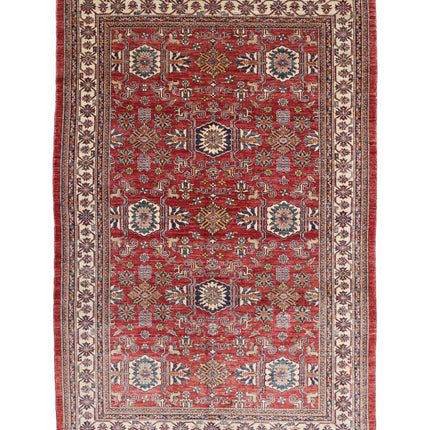 Kazak 5' 10" X 9' 1" Hand Knotted Wool Rug 5' 10" X 9' 1" (178 X 277) / Red / Wool