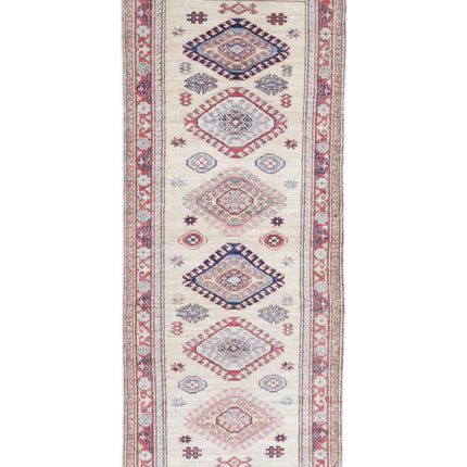 Kazak 2' 4" X 6' 3" Hand Knotted Wool Rug 2' 4" X 6' 3" (71 X 191) / Ivory / Wool