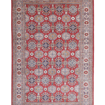 Kazak 5' 4" X 8' 2" Hand Knotted Wool Rug 5' 4" X 8' 2" (162 X 249) / Red / Wool