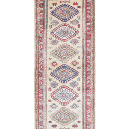 Kazak 2' 4" X 6' 3" Hand Knotted Wool Rug 2' 4" X 6' 3" (71 X 191) / Ivory / Wool