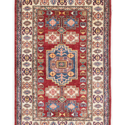 Kazak 2' 7" X 3' 10" Hand Knotted Wool Rug 2' 7" X 3' 10" (79 X 117) / Red / Wool