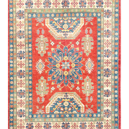 Kazak 6' 5" X 8' 10" Hand Knotted Wool Rug 6' 5" X 8' 10" (196 X 269) / Red / Wool