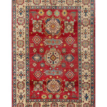 Kazak 5' 7" X 8' 2" Hand Knotted Wool Rug 5' 7" X 8' 2" (170 X 249) / Red / Wool