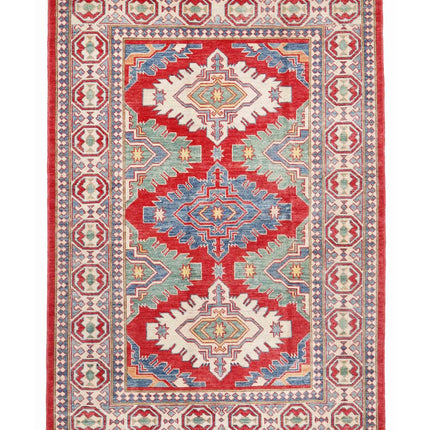 Kazak 5' 11" X 8' 3" Hand Knotted Wool Rug 5' 11" X 8' 3" (180 X 251) / Red / Wool