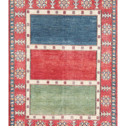 Kazak 5' 8" X 7' 10" Hand Knotted Wool Rug 5' 8" X 7' 10" (173 X 239) / Red / Wool