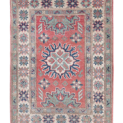 Kazak 2' 0" X 2' 9" Hand Knotted Wool Rug 2' 0" X 2' 9" (61 X 84) / Red / Wool