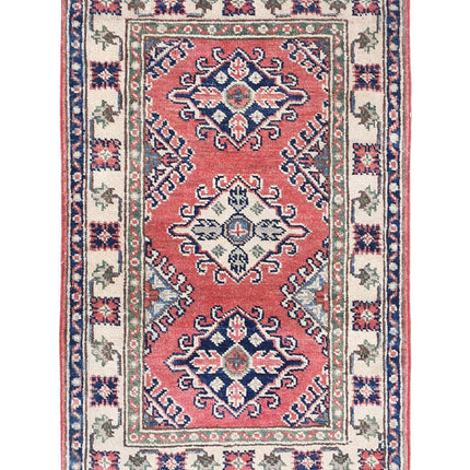 Kazak 1' 10" X 3' 0" Hand Knotted Wool Rug 1' 10" X 3' 0" (56 X 91) / Red / Wool