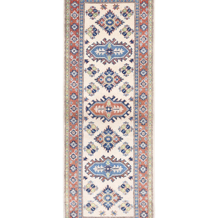 Kazak 2' 0" X 5' 11" Hand Knotted Wool Rug 2' 0" X 5' 11" (61 X 180) / Ivory / Wool