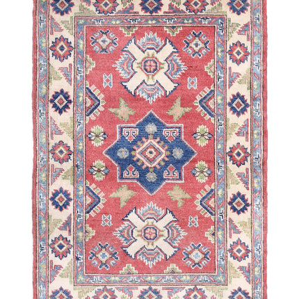 Kazak 2' 7" X 3' 11" Hand Knotted Wool Rug 2' 7" X 3' 11" (79 X 119) / Red / Wool