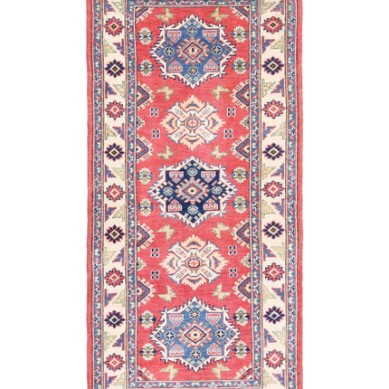 Kazak 2' 9" X 6' 1" Hand Knotted Wool Rug 2' 9" X 6' 1" (84 X 185) / Red / Wool