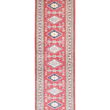 Kazak 2' 8" X 9' 6" Hand Knotted Wool Rug 2' 8" X 9' 6" (81 X 290) / Red / Wool