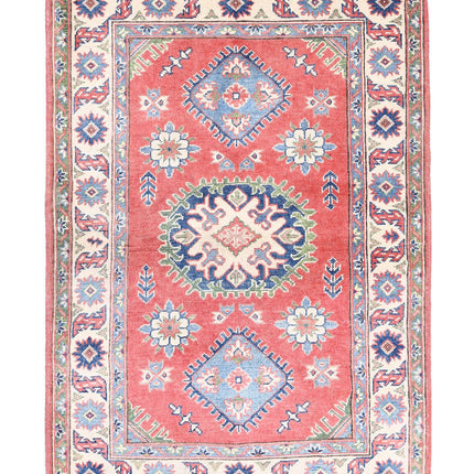 Kazak 3' 3" X 4' 8" Hand Knotted Wool Rug 3' 3" X 4' 8" (99 X 142) / Red / Wool