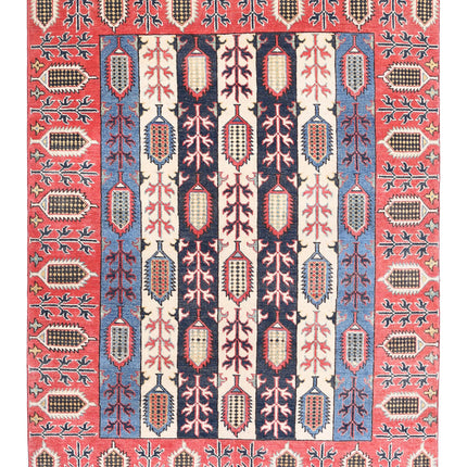 Kazak 4' 11" X 6' 7" Hand Knotted Wool Rug 4' 11" X 6' 7" (150 X 201) / Multi / Wool
