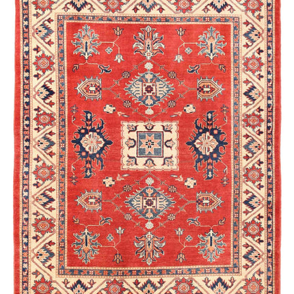 Kazak 5' 2" X 6' 7" Hand Knotted Wool Rug 5' 2" X 6' 7" (158 X 201) / Red / Wool