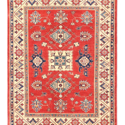 Kazak 5' 2" X 6' 9" Hand Knotted Wool Rug 5' 2" X 6' 9" (158 X 206) / Red / Wool