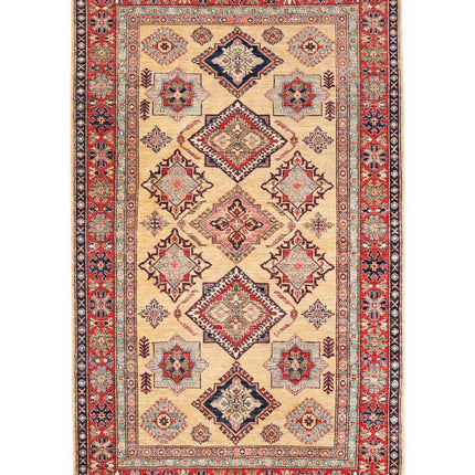 Kazak 5' 6" X 8' 1" Hand Knotted Wool Rug 5' 6" X 8' 1" (168 X 246) / Gold / Wool