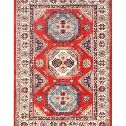 Kazak 5' 5" X 7' 1" Hand Knotted Wool Rug 5' 5" X 7' 1" (165 X 216) / Red / Wool