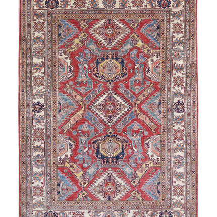 Kazak 5' 9" X 7' 11" Hand Knotted Wool Rug 5' 9" X 7' 11" (175 X 241) / Red / Wool
