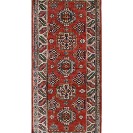 Kazak 2' 7" X 5' 10" Hand Knotted Wool Rug 2' 7" X 5' 10" (79 X 178) / Red / Wool
