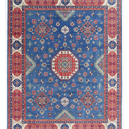 Kazak 9' 0" X 11' 9" Hand Knotted Wool Rug 9' 0" X 11' 9" (274 X 358) / Blue / Wool