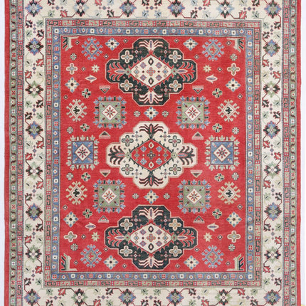 Kazak 8' 2" X 9' 7" Hand Knotted Wool Rug 8' 2" X 9' 7" (249 X 292) / Red / Wool
