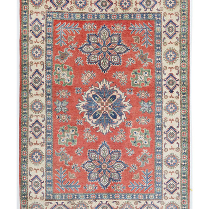 Kazak 5' 0" X 7' 0" Hand Knotted Wool Rug 5' 0" X 7' 0" (152 X 213) / Red / Wool