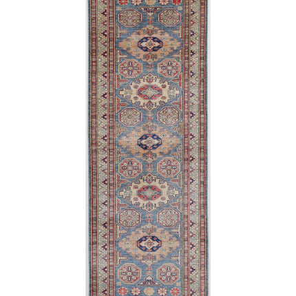 Kazak 2' 9" X 8' 2" Hand Knotted Wool Rug 2' 9" X 8' 2" (84 X 249) / Blue / Wool