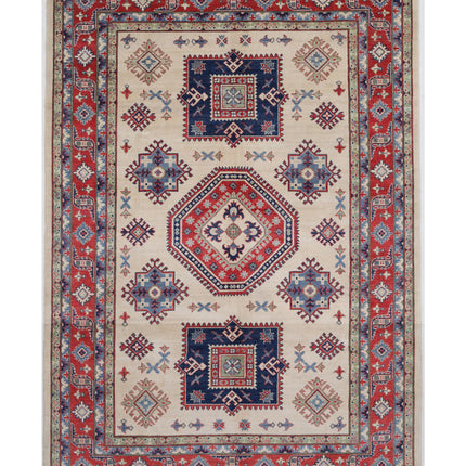 Kazak 6' 9" X 9' 8" Hand Knotted Wool Rug 6' 9" X 9' 8" (206 X 295) / Ivory / Wool