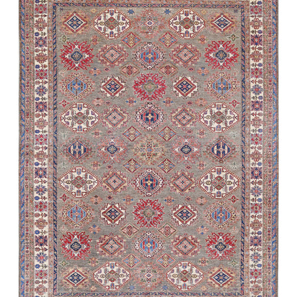 Kazak 9' 10" X 13' 5" Hand Knotted Wool Rug 9' 10" X 13' 5" (300 X 409) / Grey / Wool