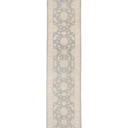 Kazak 4' 1" X 19' 10" Hand Knotted Wool Rug 4' 1" X 19' 10" (124 X 604) / Grey / Wool
