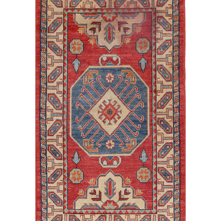 Kazak 2' 11" X 5' 9" Hand Knotted Wool Rug 2' 11" X 5' 9" (89 X 175) / Red / Wool