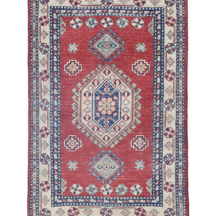 Kazak 2' 6" X 3' 11" Hand Knotted Wool Rug 2' 6" X 3' 11" (76 X 119) / Red / Wool