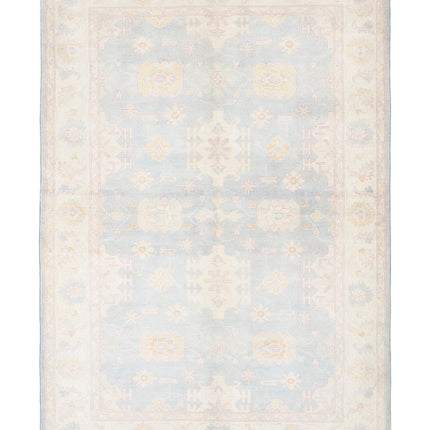 Kazak 6' 0" X 8' 9" Hand Knotted Wool Rug 6' 0" X 8' 9" (183 X 267) / Blue / Wool