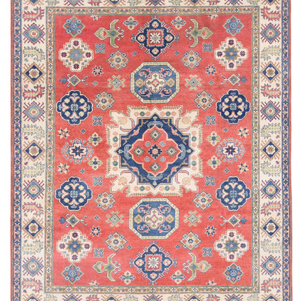 Kazak 8' 0" X 10' 1" Hand Knotted Wool Rug 8' 0" X 10' 1" (244 X 307) / Red / Wool